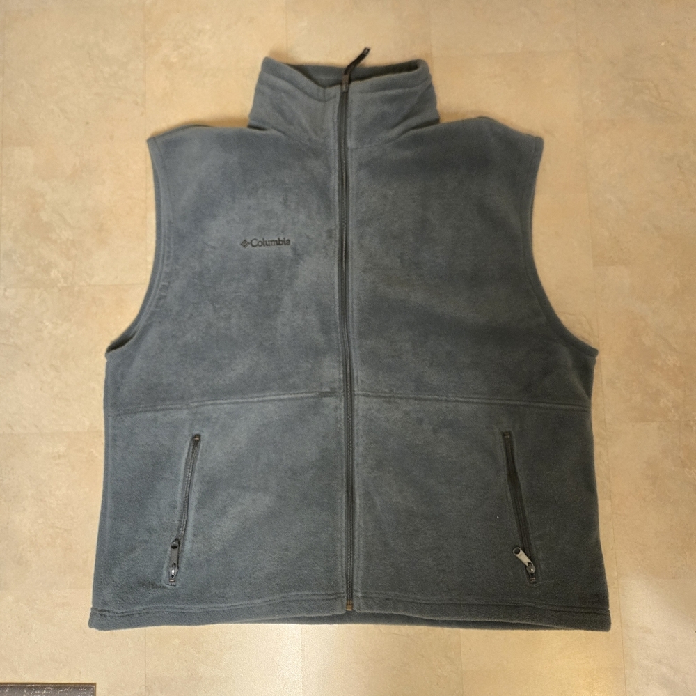 Columbia Gray Tailored Vest High Collar Men XL